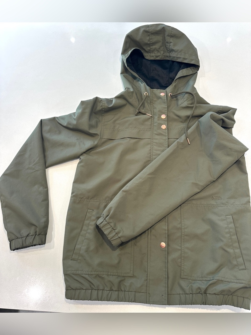 Olive Green Volcom Enemy Stone Hooded Anorak Jacket